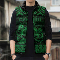 Personalized Denbighshire Sir Ddinbych Sleeveless Puffer Jacket Green Gatehouse Denbigh Castle Celtic-inspired - Wonder Print Shop