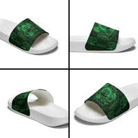 Personalized Denbighshire Sir Ddinbych Slide Sandals Green Gatehouse Denbigh Castle Celtic-inspired - Wonder Print Shop
