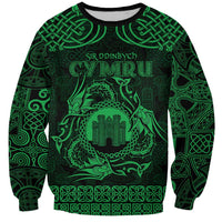 Personalized Denbighshire Sir Ddinbych Sweatshirt Green Gatehouse Denbigh Castle Celtic-inspired - Wonder Print Shop
