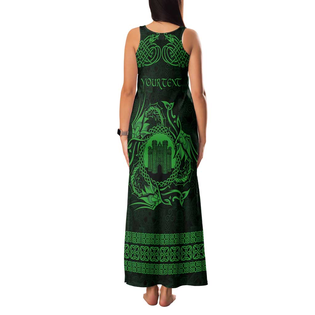 Personalized Denbighshire Sir Ddinbych Tank Maxi Dress Green Gatehouse Denbigh Castle Celtic-inspired - Wonder Print Shop