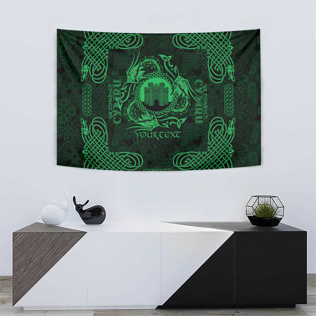 Personalized Denbighshire Sir Ddinbych Tapestry Green Gatehouse Denbigh Castle Celtic-inspired - Wonder Print Shop