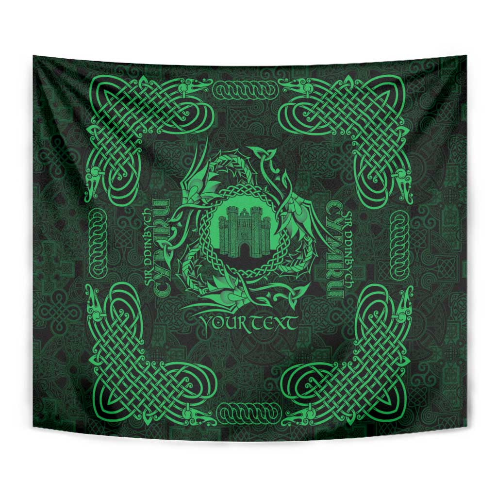 Personalized Denbighshire Sir Ddinbych Tapestry Green Gatehouse Denbigh Castle Celtic-inspired - Wonder Print Shop