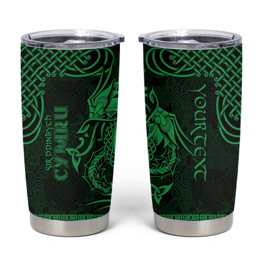 Personalized Denbighshire Sir Ddinbych Tumbler Cup Green Gatehouse Denbigh Castle Celtic-inspired - Wonder Print Shop