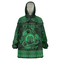 Personalized Denbighshire Sir Ddinbych Wearable Blanket Hoodie Green Gatehouse Denbigh Castle Celtic-inspired - Wonder Print Shop