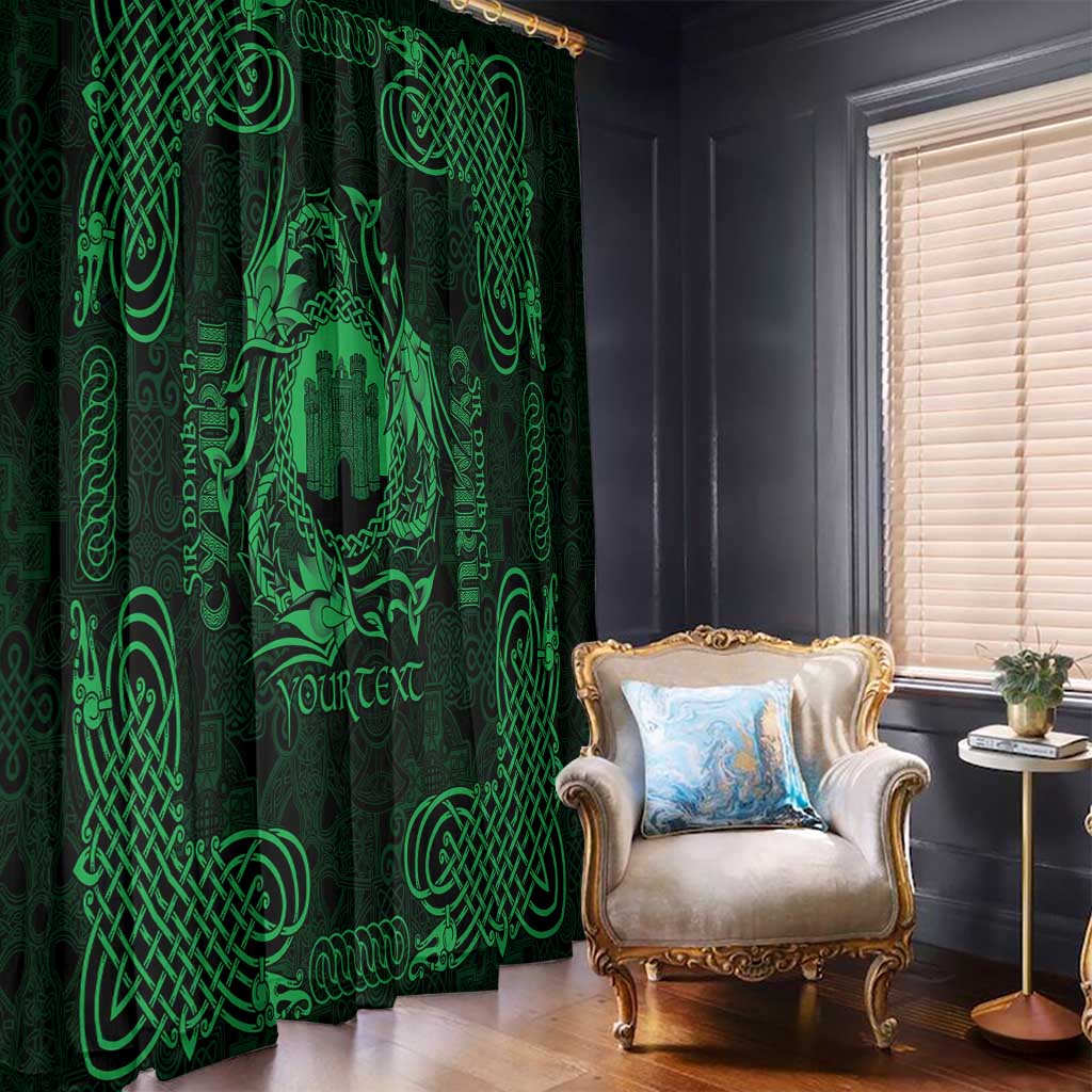 Personalized Denbighshire Sir Ddinbych Window Curtain Green Gatehouse Denbigh Castle Celtic-inspired - Wonder Print Shop