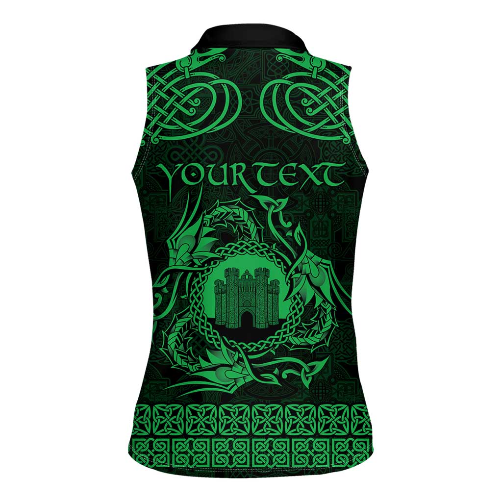 Personalized Denbighshire Sir Ddinbych Women Sleeveless Polo Shirt Green Gatehouse Denbigh Castle Celtic-inspired - Wonder Print Shop
