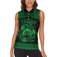Personalized Denbighshire Sir Ddinbych Women Sleeveless Polo Shirt Green Gatehouse Denbigh Castle Celtic-inspired - Wonder Print Shop