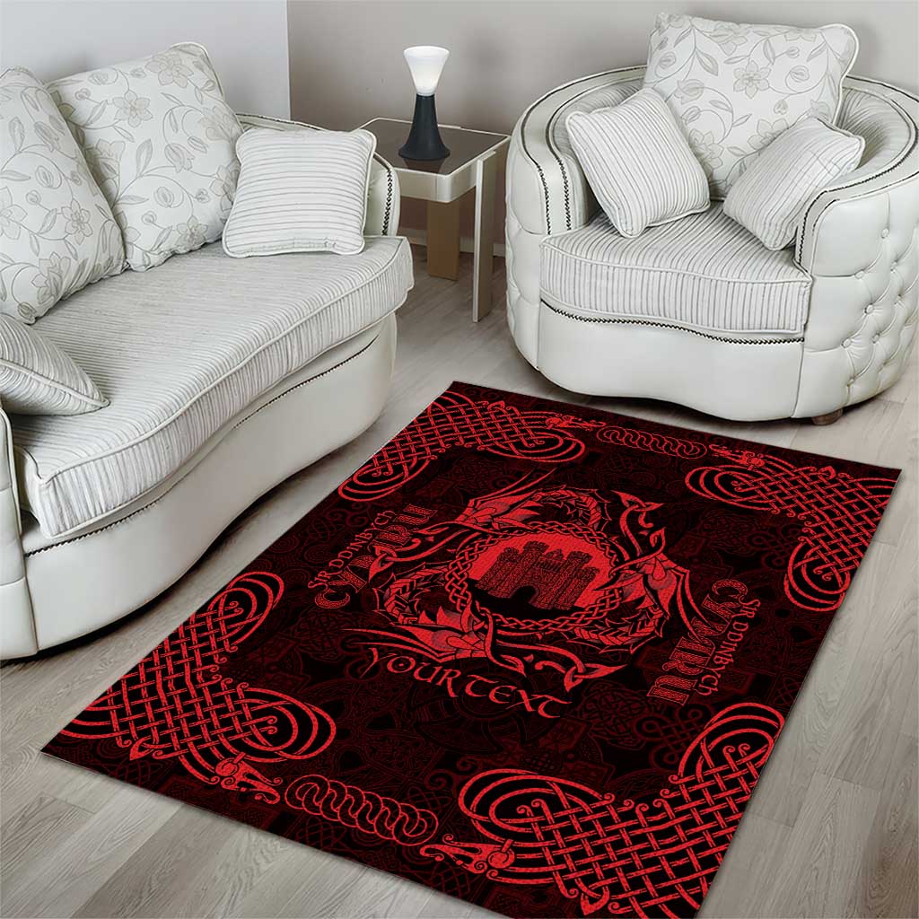 Personalized Denbighshire Sir Ddinbych Area Rug Red Gatehouse Denbigh Castle Celtic-inspired - Wonder Print Shop