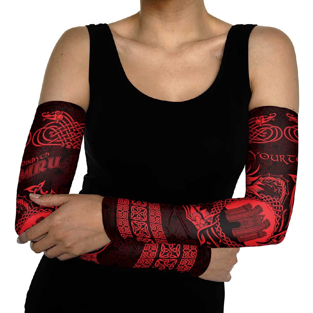 Personalized Denbighshire Sir Ddinbych Arm Sleeves Red Gatehouse Denbigh Castle Celtic-inspired - Wonder Print Shop