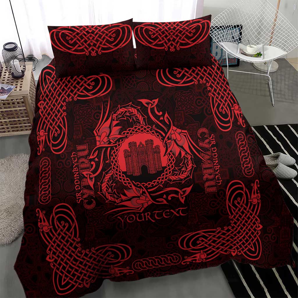Personalized Denbighshire Sir Ddinbych Bedding Set Red Gatehouse Denbigh Castle Celtic-inspired - Wonder Print Shop