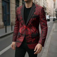 Personalized Denbighshire Sir Ddinbych Blazer Red Gatehouse Denbigh Castle Celtic-inspired - Wonder Print Shop