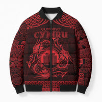 Personalized Denbighshire Sir Ddinbych Bomber Puffer Jacket Red Gatehouse Denbigh Castle Celtic-inspired - Wonder Print Shop