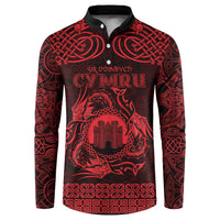 Personalized Denbighshire Sir Ddinbych Button Sweatshirt Red Gatehouse Denbigh Castle Celtic-inspired - Wonder Print Shop