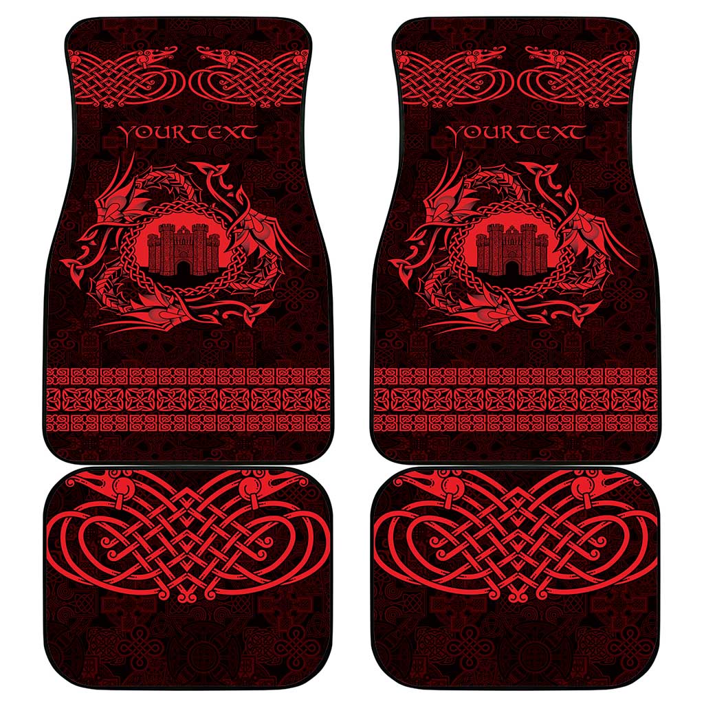 Personalized Denbighshire Sir Ddinbych Car Mats Red Gatehouse Denbigh Castle Celtic-inspired - Wonder Print Shop