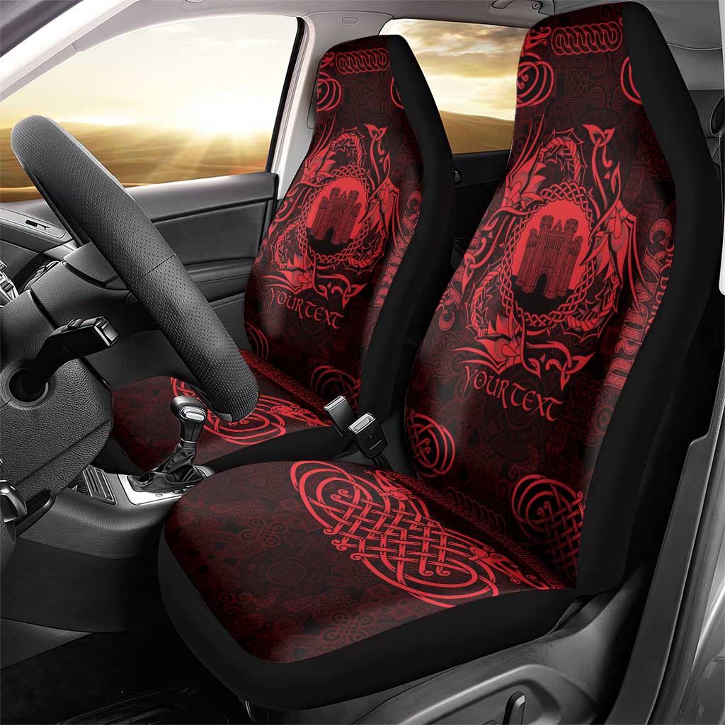 Personalized Denbighshire Sir Ddinbych Car Seat Cover Red Gatehouse Denbigh Castle Celtic-inspired - Wonder Print Shop