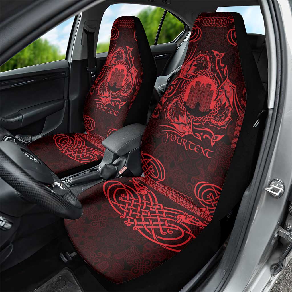 Personalized Denbighshire Sir Ddinbych Car Seat Cover Red Gatehouse Denbigh Castle Celtic-inspired - Wonder Print Shop