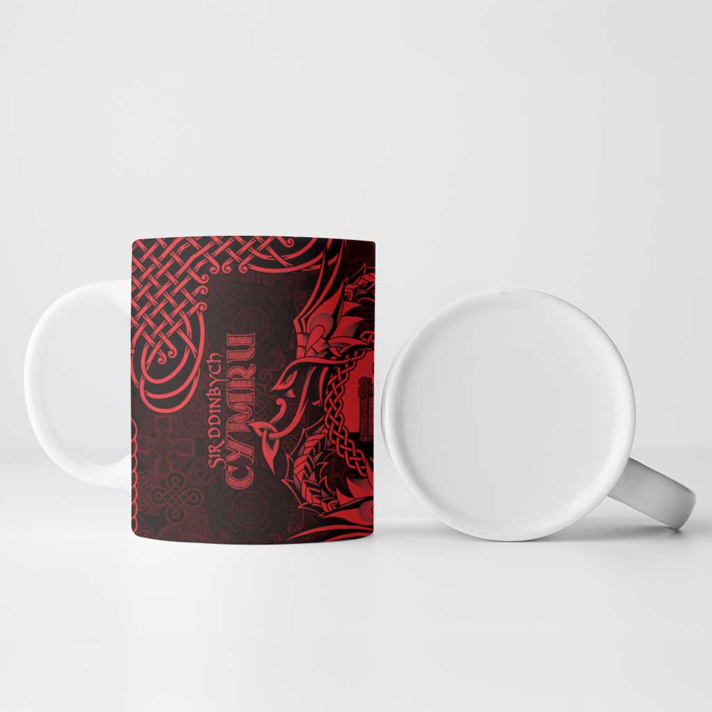 Personalized Denbighshire Sir Ddinbych Ceramic Mug Red Gatehouse Denbigh Castle Celtic-inspired - Wonder Print Shop