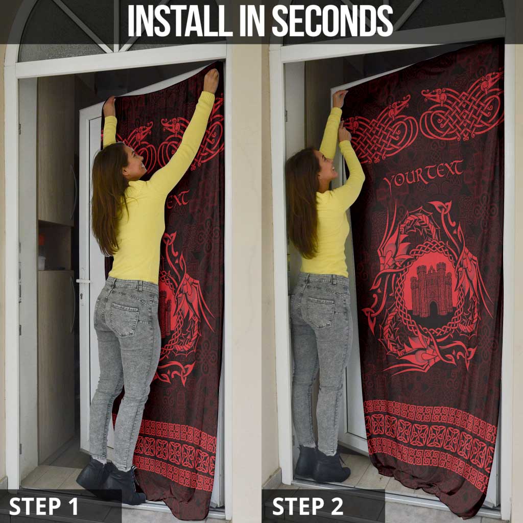 Personalized Denbighshire Sir Ddinbych Door Cover Red Gatehouse Denbigh Castle Celtic-inspired - Wonder Print Shop