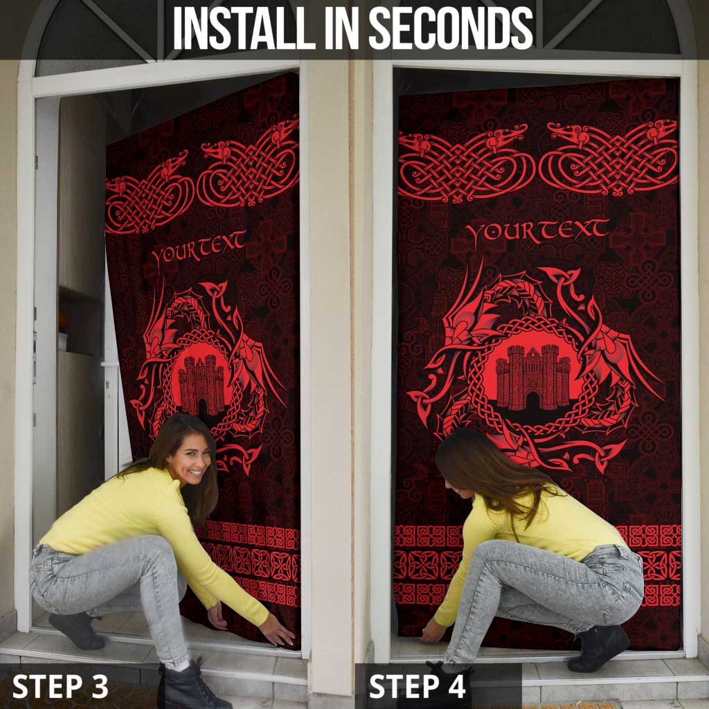 Personalized Denbighshire Sir Ddinbych Door Cover Red Gatehouse Denbigh Castle Celtic-inspired - Wonder Print Shop