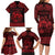 Personalized Denbighshire Sir Ddinbych Family Matching Long Sleeve Bodycon Dress and Hawaiian Shirt Red Gatehouse Denbigh Castle Celtic-inspired - Wonder Print Shop
