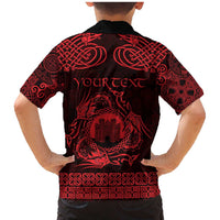 Personalized Denbighshire Sir Ddinbych Family Matching Mermaid Dress and Hawaiian Shirt Red Gatehouse Denbigh Castle Celtic-inspired - Wonder Print Shop
