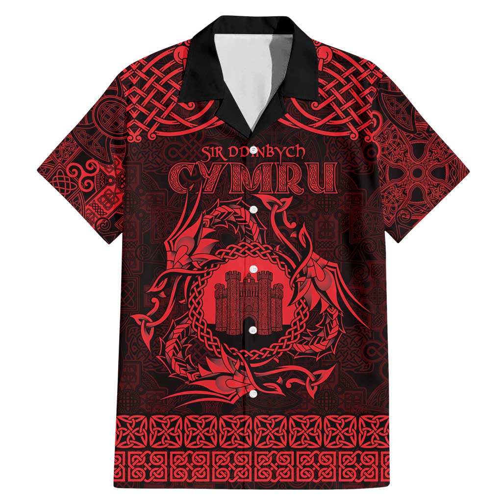 Personalized Denbighshire Sir Ddinbych Family Matching Mermaid Dress and Hawaiian Shirt Red Gatehouse Denbigh Castle Celtic-inspired - Wonder Print Shop