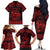 Personalized Denbighshire Sir Ddinbych Family Matching Off The Shoulder Long Sleeve Dress and Hawaiian Shirt Red Gatehouse Denbigh Castle Celtic-inspired - Wonder Print Shop