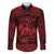 Personalized Denbighshire Sir Ddinbych Family Matching Off The Shoulder Long Sleeve Dress and Hawaiian Shirt Red Gatehouse Denbigh Castle Celtic-inspired - Wonder Print Shop