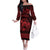 Personalized Denbighshire Sir Ddinbych Family Matching Off The Shoulder Long Sleeve Dress and Hawaiian Shirt Red Gatehouse Denbigh Castle Celtic-inspired - Wonder Print Shop