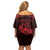 Personalized Denbighshire Sir Ddinbych Family Matching Off Shoulder Short Dress and Hawaiian Shirt Red Gatehouse Denbigh Castle Celtic-inspired - Wonder Print Shop