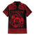 Personalized Denbighshire Sir Ddinbych Family Matching Short Sleeve Bodycon Dress and Hawaiian Shirt Red Gatehouse Denbigh Castle Celtic-inspired - Wonder Print Shop