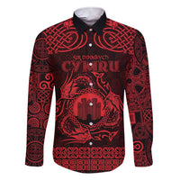 Personalized Denbighshire Sir Ddinbych Family Matching Short Sleeve Bodycon Dress and Hawaiian Shirt Red Gatehouse Denbigh Castle Celtic-inspired - Wonder Print Shop