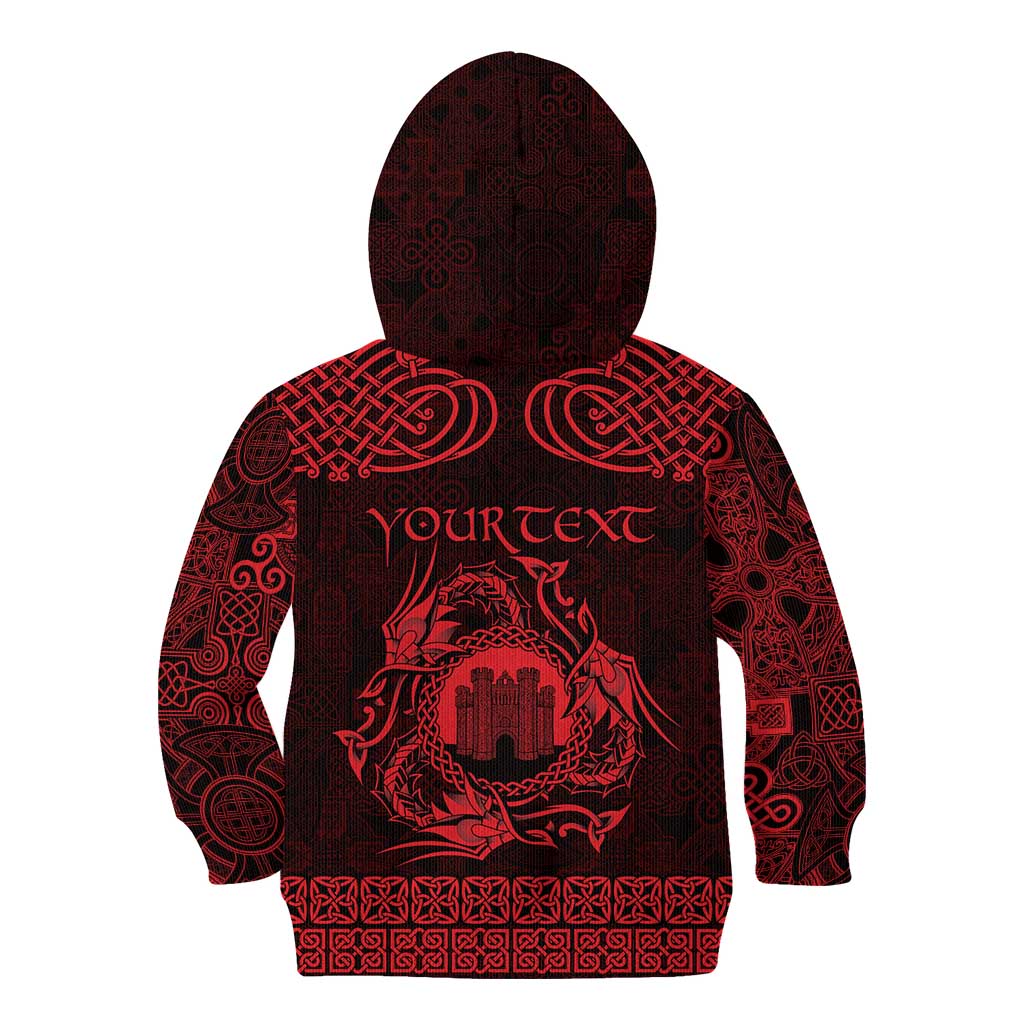 Personalized Denbighshire Sir Ddinbych Kid Hoodie Red Gatehouse Denbigh Castle Celtic-inspired - Wonder Print Shop