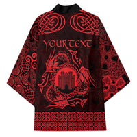 Personalized Denbighshire Sir Ddinbych Kimono Red Gatehouse Denbigh Castle Celtic-inspired - Wonder Print Shop