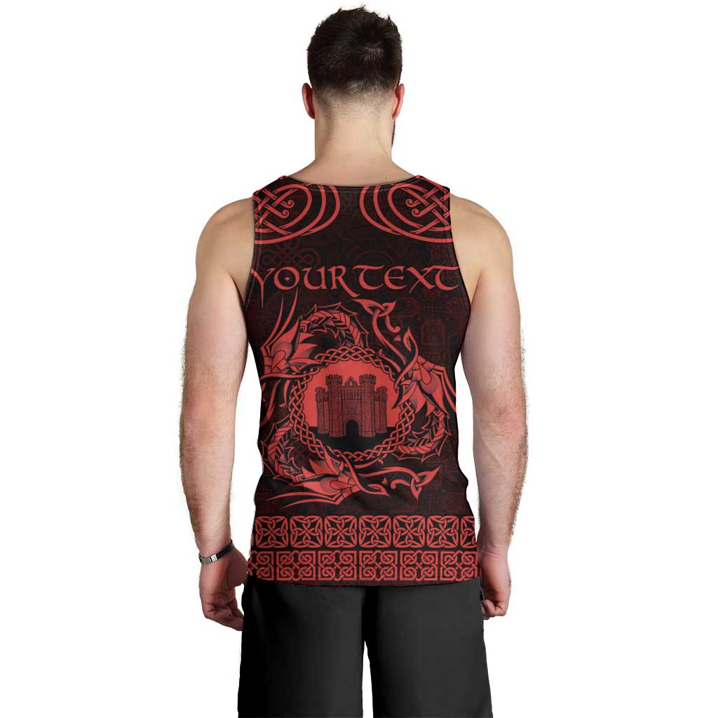 Personalized Denbighshire Sir Ddinbych Men Tank Top Red Gatehouse Denbigh Castle Celtic-inspired - Wonder Print Shop