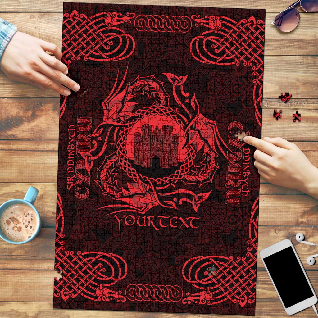 Personalized Denbighshire Sir Ddinbych Puzzle Red Gatehouse Denbigh Castle Celtic-inspired - Wonder Print Shop