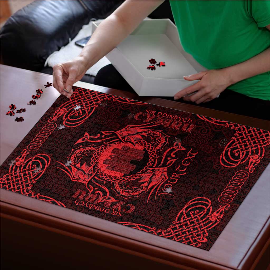 Personalized Denbighshire Sir Ddinbych Puzzle Red Gatehouse Denbigh Castle Celtic-inspired - Wonder Print Shop