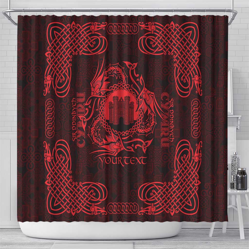 Personalized Denbighshire Sir Ddinbych Shower Curtain Red Gatehouse Denbigh Castle Celtic-inspired - Wonder Print Shop