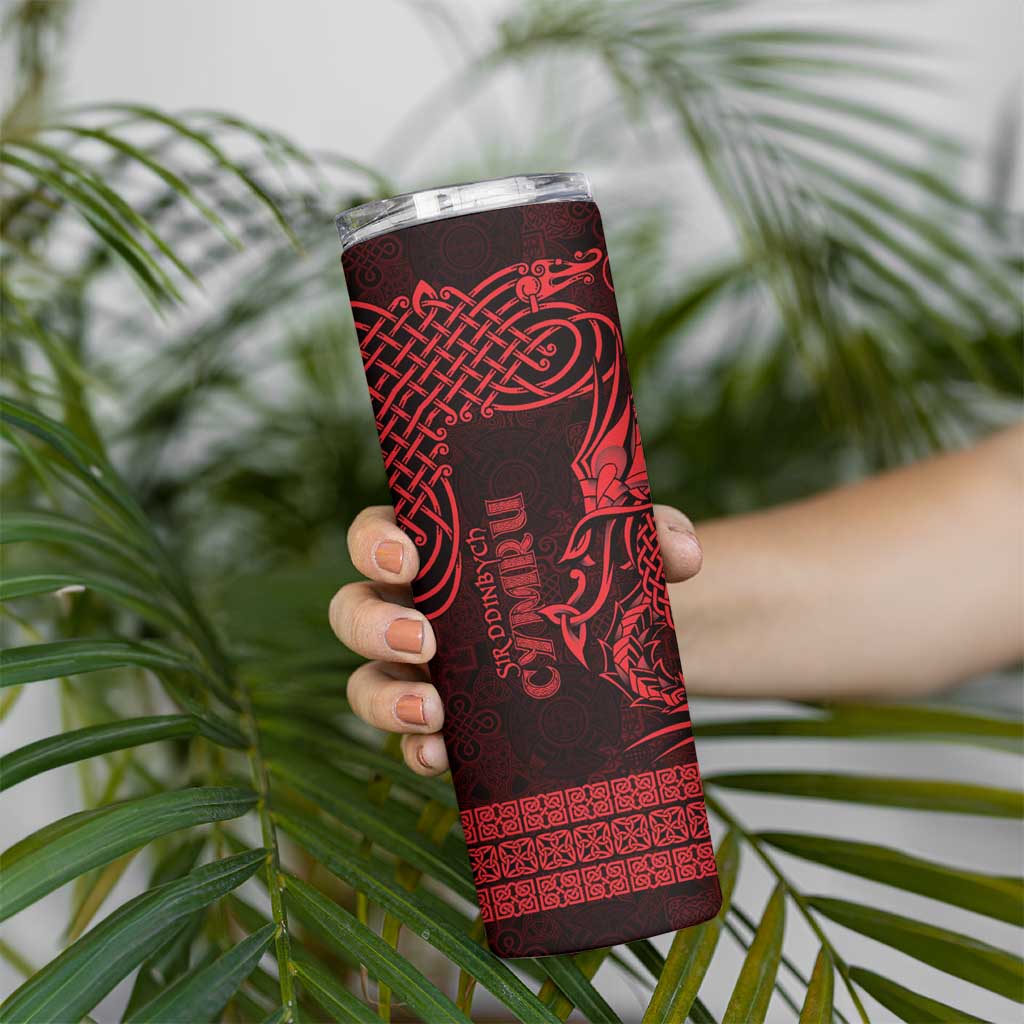 Personalized Denbighshire Sir Ddinbych Skinny Tumbler Red Gatehouse Denbigh Castle Celtic-inspired - Wonder Print Shop