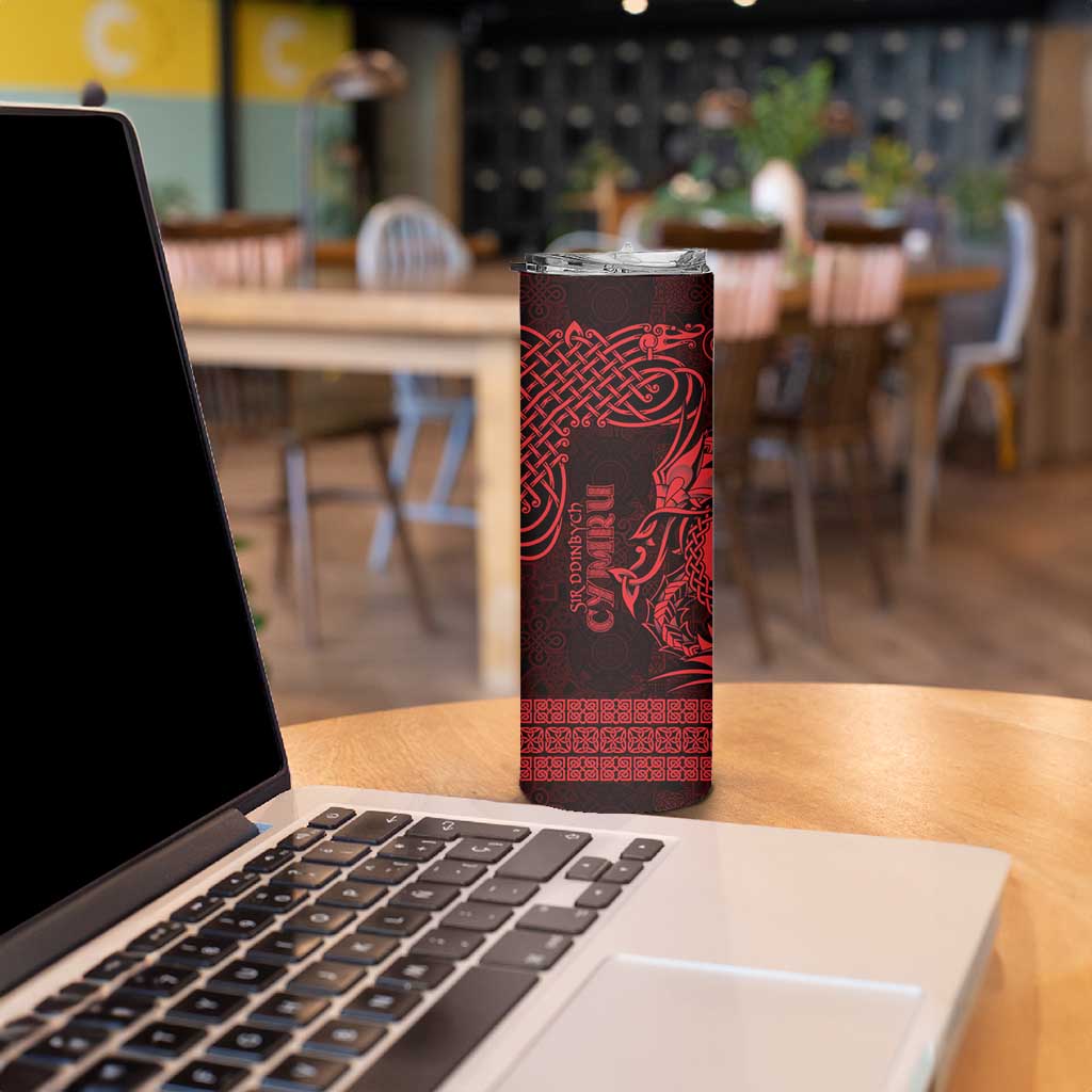 Personalized Denbighshire Sir Ddinbych Skinny Tumbler Red Gatehouse Denbigh Castle Celtic-inspired - Wonder Print Shop