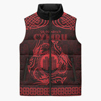 Personalized Denbighshire Sir Ddinbych Sleeveless Puffer Jacket Red Gatehouse Denbigh Castle Celtic-inspired - Wonder Print Shop