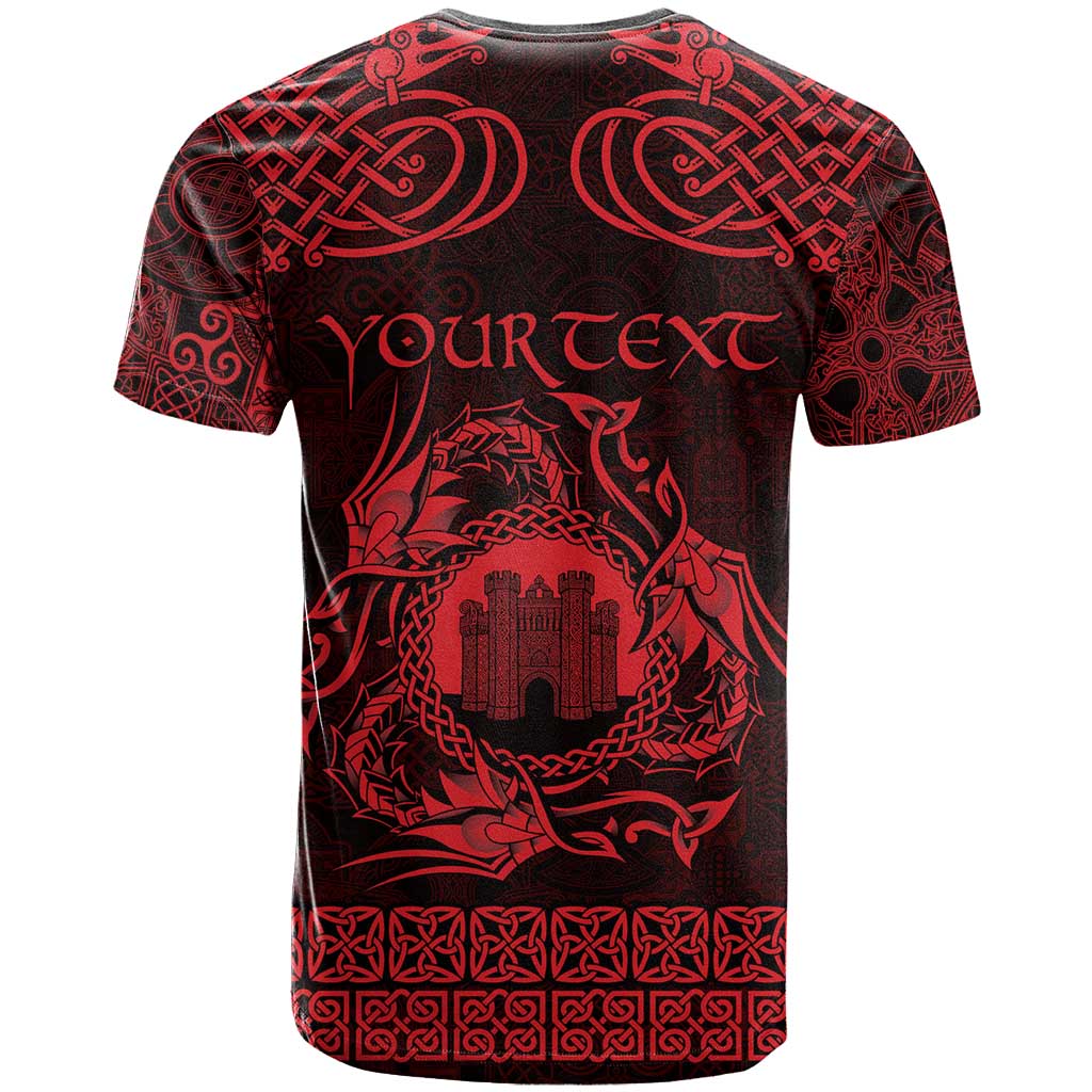 Personalized Denbighshire Sir Ddinbych T Shirt Red Gatehouse Denbigh Castle Celtic-inspired - Wonder Print Shop