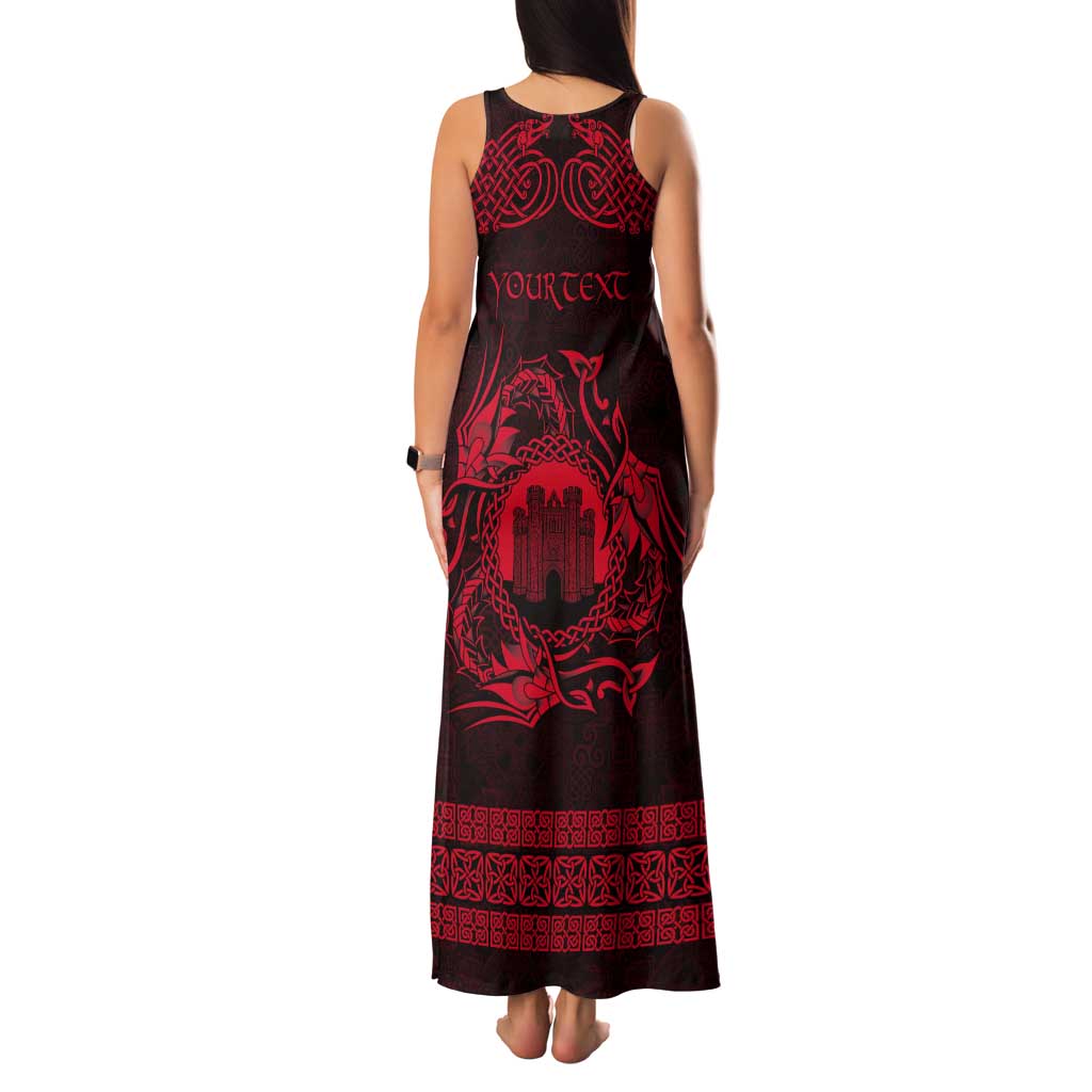 Personalized Denbighshire Sir Ddinbych Tank Maxi Dress Red Gatehouse Denbigh Castle Celtic-inspired - Wonder Print Shop