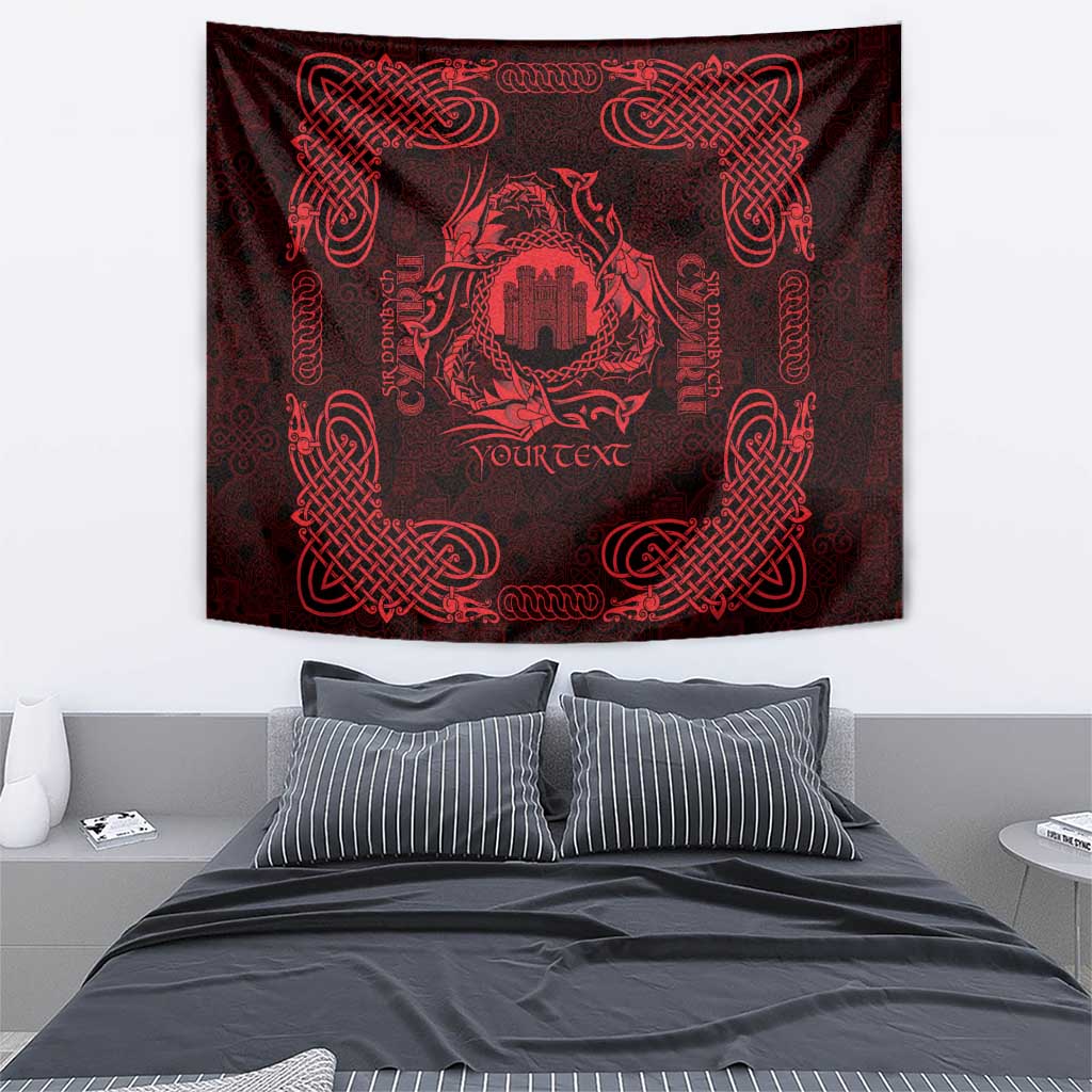 Personalized Denbighshire Sir Ddinbych Tapestry Red Gatehouse Denbigh Castle Celtic-inspired - Wonder Print Shop