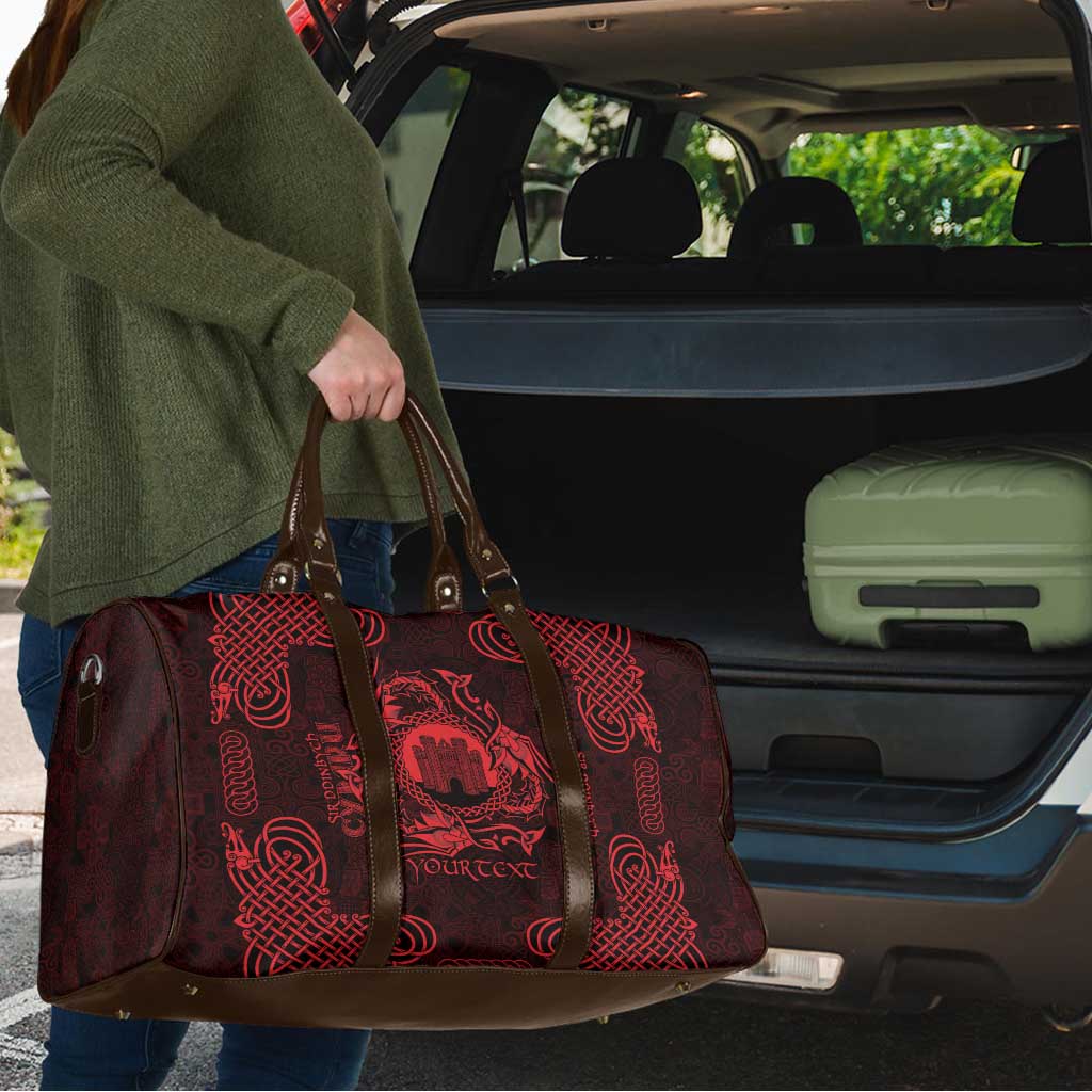 Personalized Denbighshire Sir Ddinbych Travel Bag Red Gatehouse Denbigh Castle Celtic-inspired - Wonder Print Shop