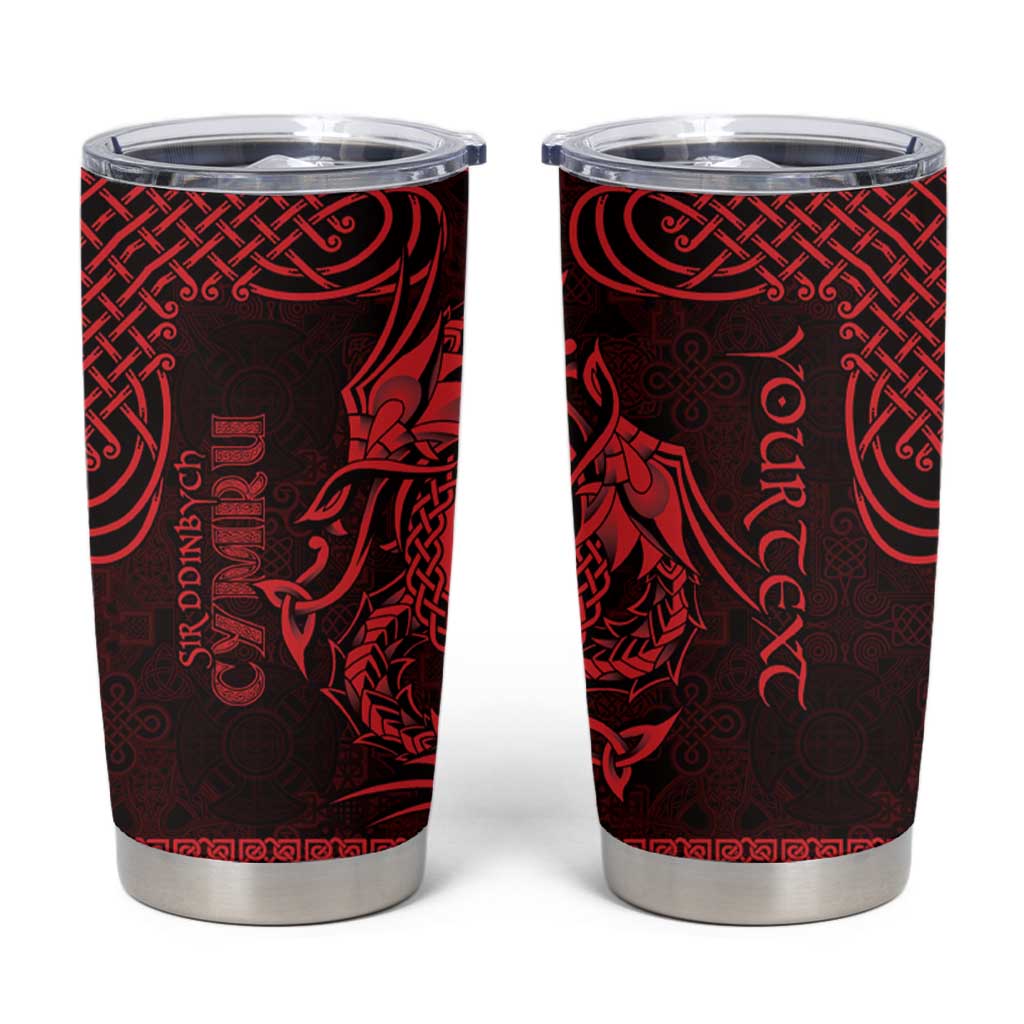 Personalized Denbighshire Sir Ddinbych Tumbler Cup Red Gatehouse Denbigh Castle Celtic-inspired - Wonder Print Shop