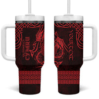 Personalized Denbighshire Sir Ddinbych Tumbler With Handle Red Gatehouse Denbigh Castle Celtic-inspired - Wonder Print Shop