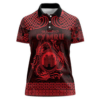 Personalized Denbighshire Sir Ddinbych Women Polo Shirt Red Gatehouse Denbigh Castle Celtic-inspired - Wonder Print Shop