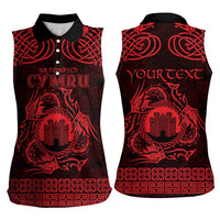 Personalized Denbighshire Sir Ddinbych Women Sleeveless Polo Shirt Red Gatehouse Denbigh Castle Celtic-inspired - Wonder Print Shop