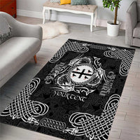Personalized Flintshire Sir y Fflint Area Rug Black Four Choughs Celtic-inspired - Wonder Print Shop